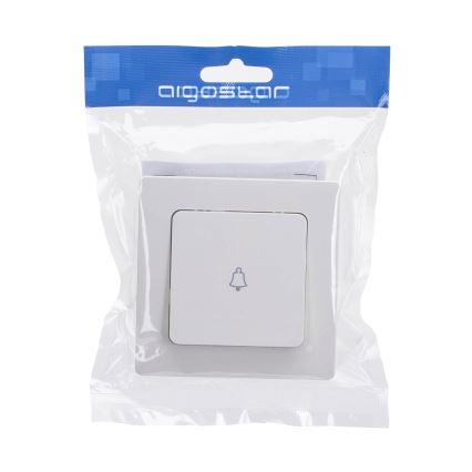 Aigostar - Pulsante per campanello con cornice, bianco