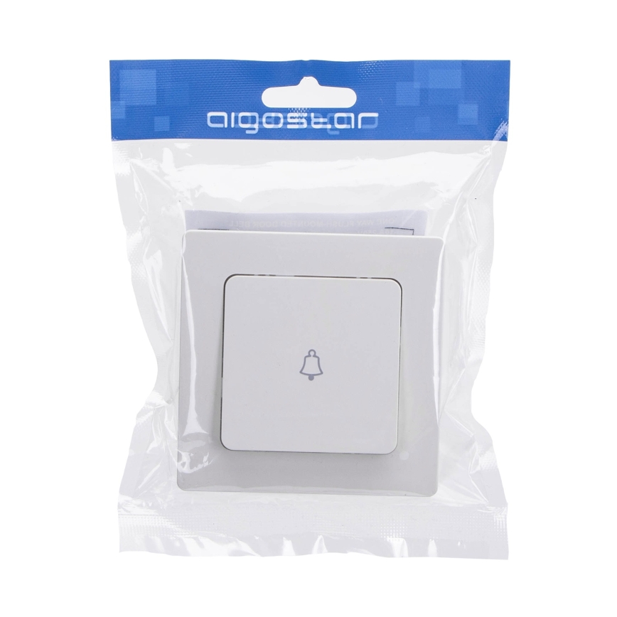 Aigostar - Pulsante per campanello con cornice, bianco