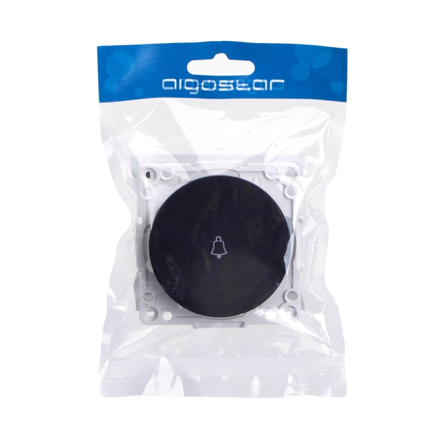 Aigostar - Pulsante per campanello singolo senza cornice, nero