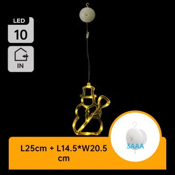 Aigostar - Pupazzo di neve, decorazione natalizia a LED, 10xLED/3xAAA, 20,5 cm