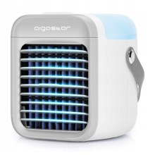 Aigostar - Raffreddatore d'aria portatile LED 3in1 LED/8W/5V bianco/grigio