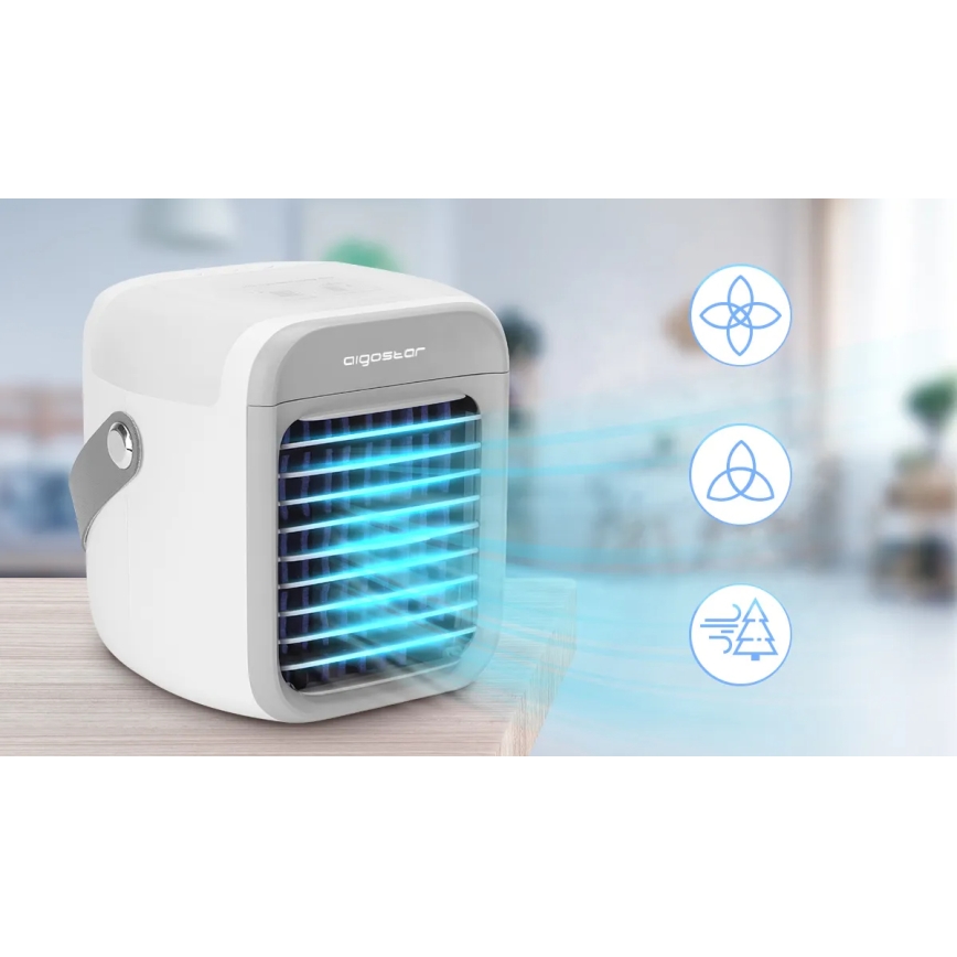 Aigostar - Raffrescatore d'aria portatile 8W/5V bianco