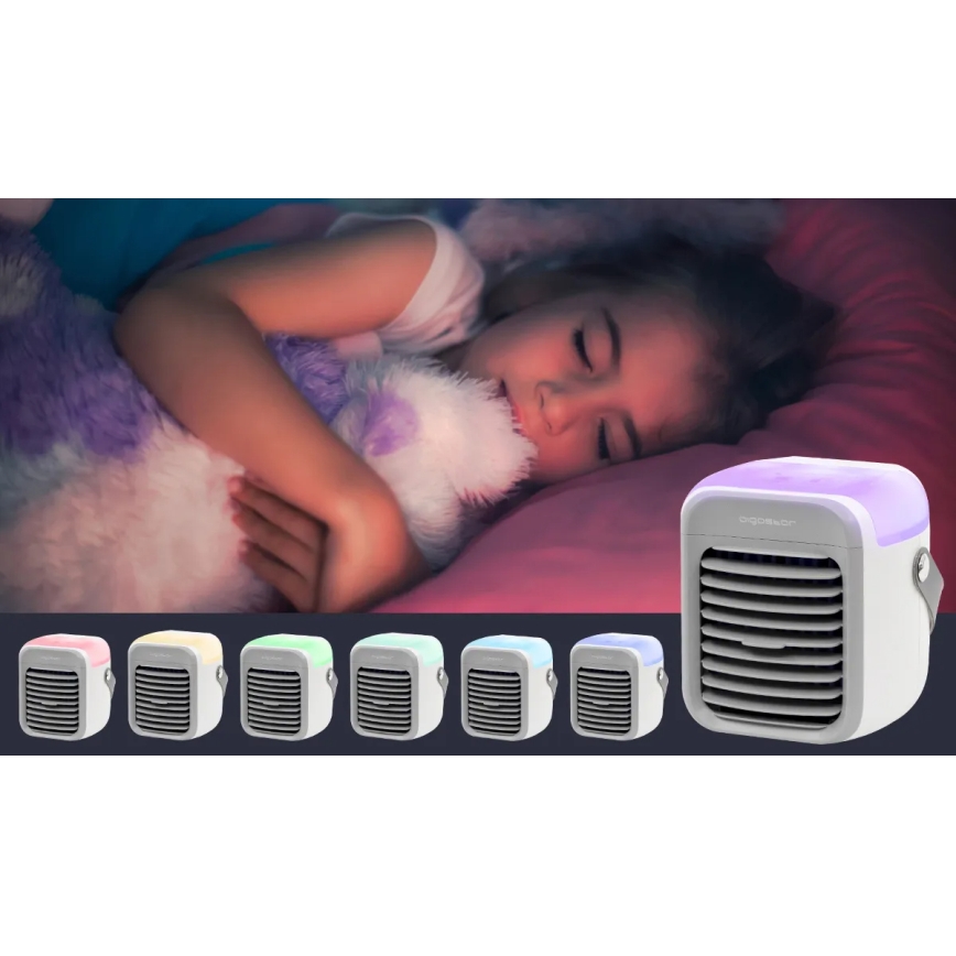 Aigostar - Raffrescatore d'aria portatile 8W/5V bianco