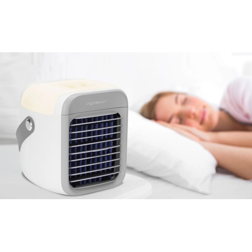 Aigostar - Raffrescatore d'aria portatile 8W/5V bianco