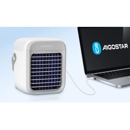 Aigostar - Raffrescatore d'aria portatile 8W/5V bianco