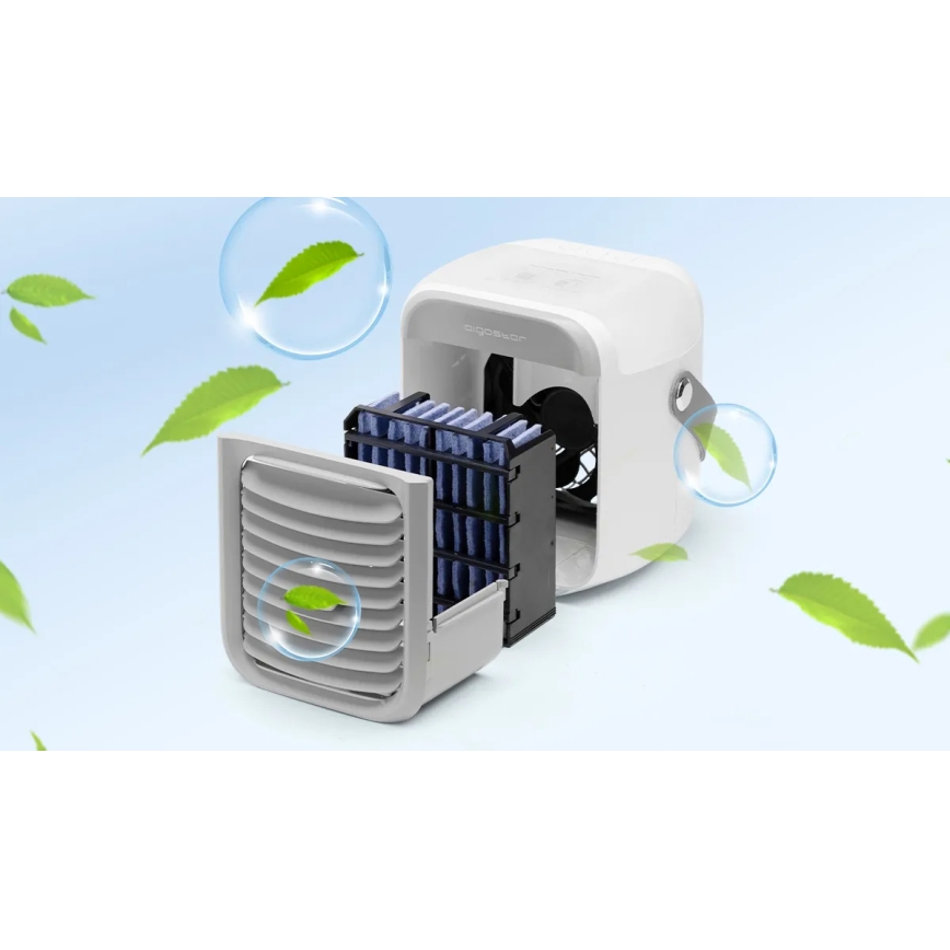 Aigostar - Raffrescatore d'aria portatile 8W/5V bianco