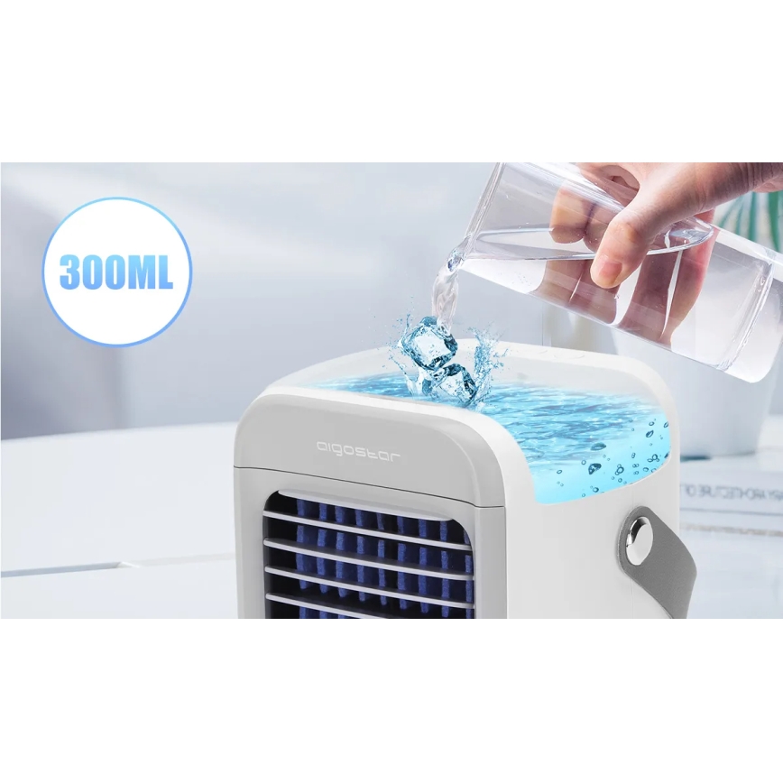 Aigostar - Raffrescatore d'aria portatile 8W/5V bianco