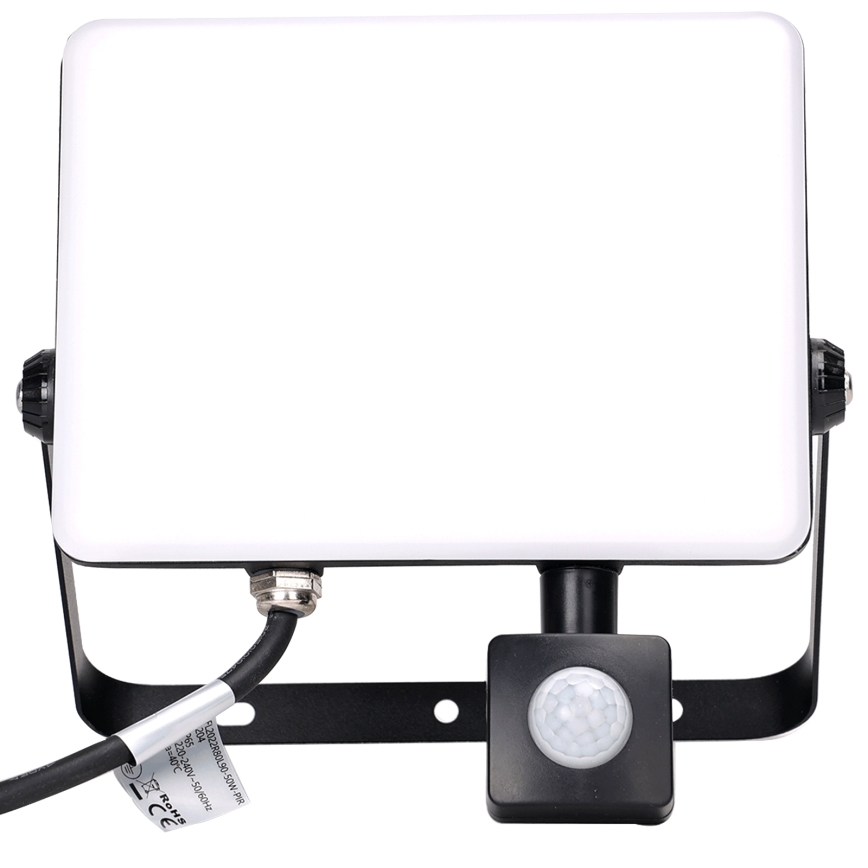 Aigostar - Riflettore LED con sensore LED/50W/230V 4000K IP65 nero