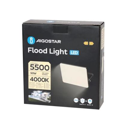 Aigostar - Riflettore LED LED/50W/230V 4000K IP65 nero