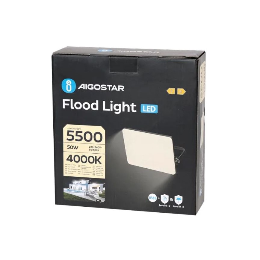 Aigostar - Riflettore LED LED/50W/230V 4000K IP65 nero