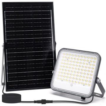 Aigostar - Riflettore solare dimmerabile a LED/150W/3,4V 3000/4000/6500K IP66 12000 mAh + telecomando