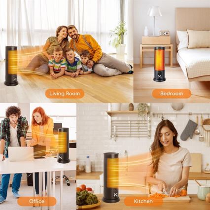 Aigostar - Riscaldatore elettrico 1500W/230V + telecomando