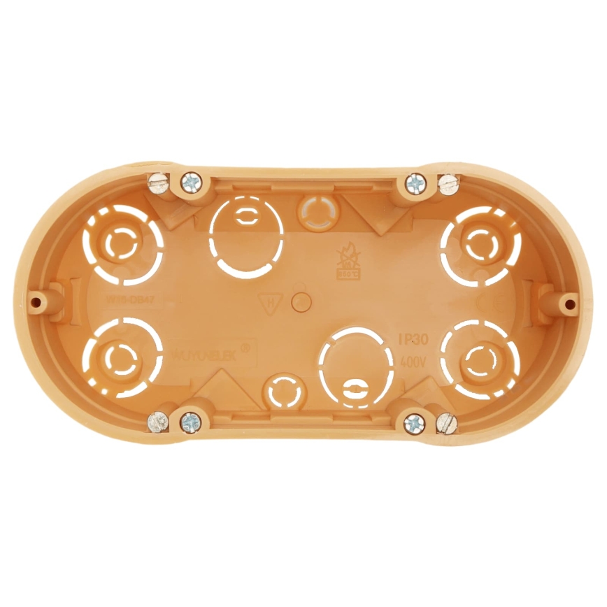 Aigostar - Scatola di montaggio doppia da incasso, colore arancione