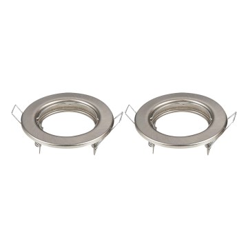 Aigostar - Set 2 pezzi cornice per faretto da incasso GU10 Ø 8 cm, cromo satinato