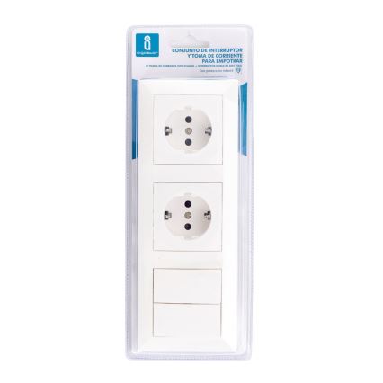Aigostar - SET 2x Presa con interruttore 2x16A/250V SCHUKO