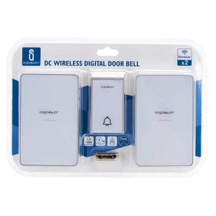 Aigostar - SET 2x Campanello wireless 3xAA IP44 bianco