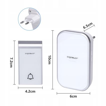 Aigostar - SET 2x Campanello Wireless con presa 230V IP44 bianco