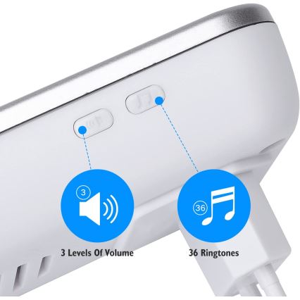 Aigostar - SET 2x Campanello wireless con spina integrata 230V/12V IP44 argento
