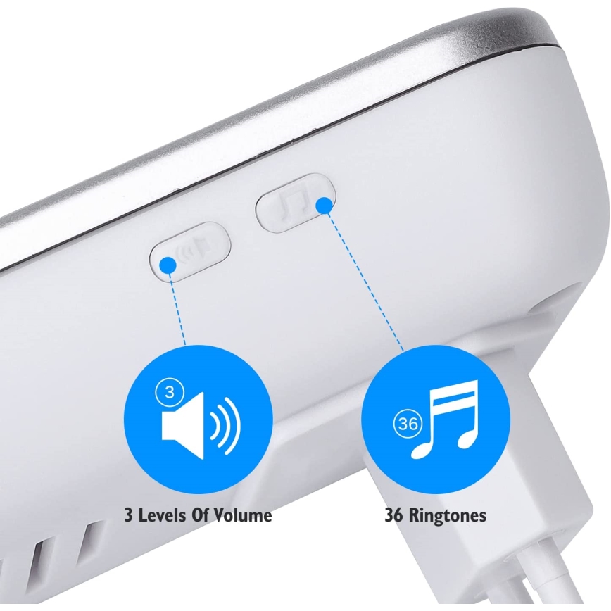 Aigostar - SET 2x Campanello wireless con spina integrata 230V/12V IP44 argento
