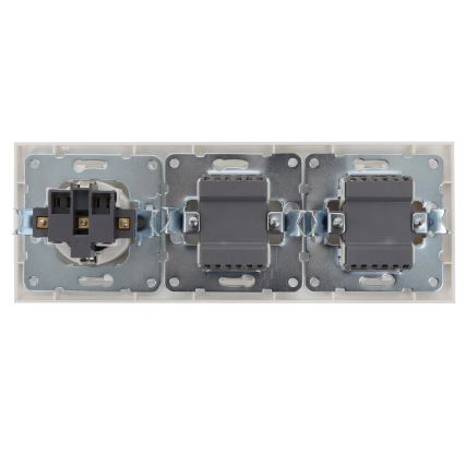 Aigostar - SET 2x Interruttore 2 bottoni con presa 1x16A/250V SCHUKO