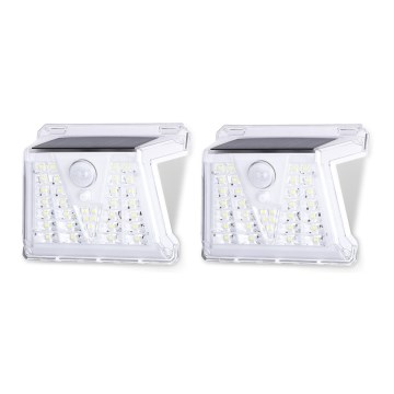 Aigostar - SET 2x Lampada solare LED da esterno con sensore LED/1,48W/3,7V IP65 1200 mAh