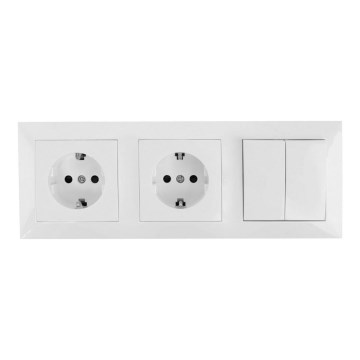 Aigostar - SET 2x Presa con interruttore 2x16A/250V SCHUKO
