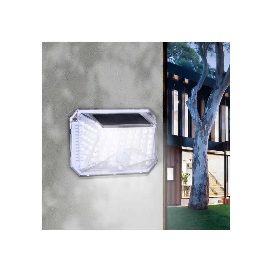 Aigostar - SET 2xLED Applique solare con sensore LED/1,48W/5V 6500K IP65