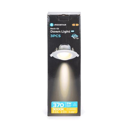 Aigostar - Set 3x faretti da incasso LED/5W/230V 3000K Ø 8,5 cm bianco