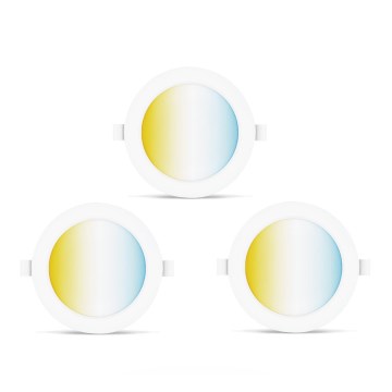 Aigostar - SET 3x Lampada LED da incasso dimmerabile MESH LED/6W/230V 2700K-6500K diam.11,5cm