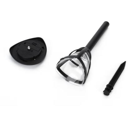 Aigostar - Confezione da 12 lampade solari a LED, 0,06 W/2 V, 33,8 cm, 6500 K, 100 mAh, IP44, nero