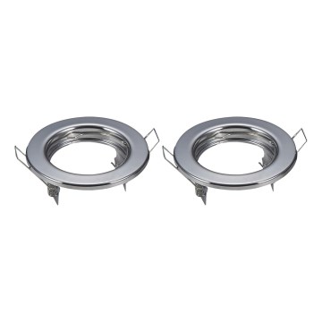 Aigostar - Set da 2 cornici per faretto da incasso GU10, Ø 8 cm, cromo lucido