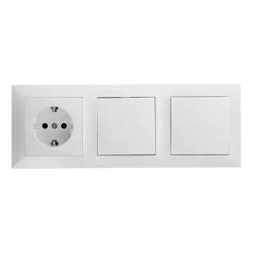 Aigostar - Set da 2 interruttori domestici con presa SCHUKO 1x16A/250V