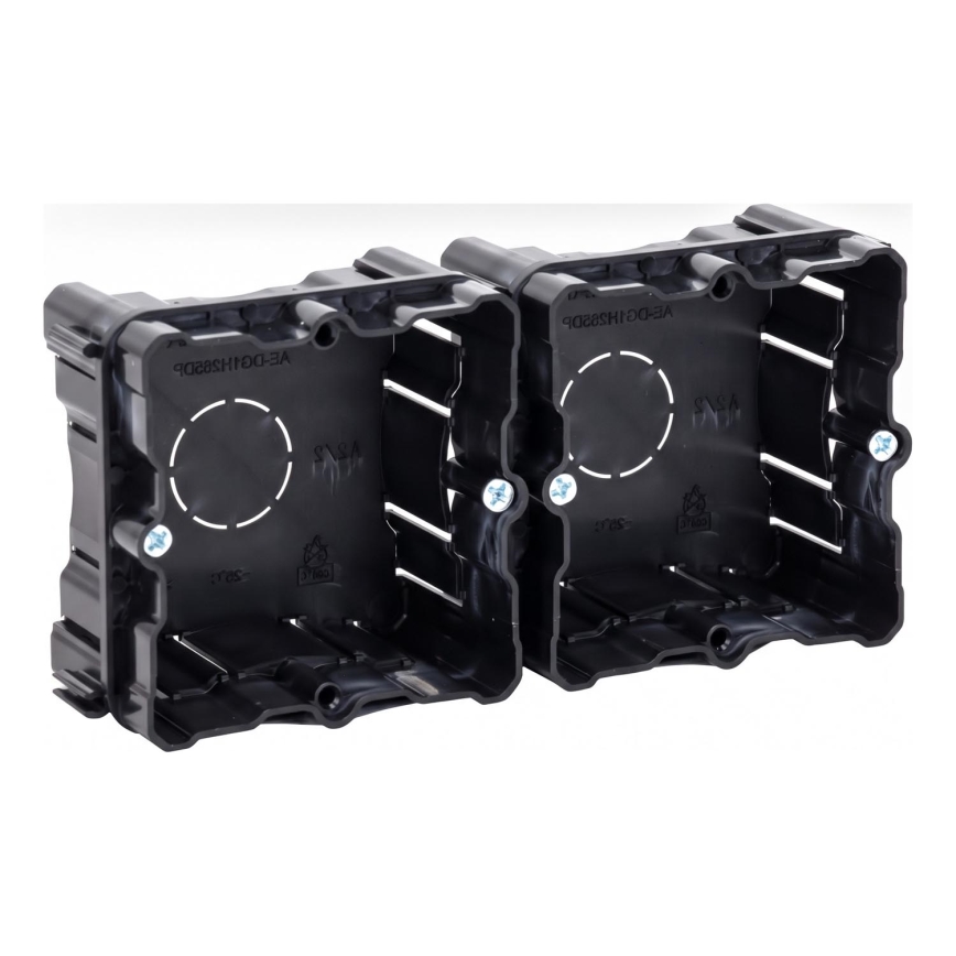 Aigostar - Set da 2 scatole di montaggio per installazione ad incasso, nere