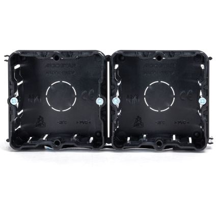 Aigostar - Set da 2 scatole di montaggio per installazione ad incasso, nere