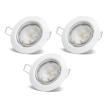 Aigostar - Set da 3 faretti da incasso LED, 1x GU10/4,5 W/230 V, 4000 K, bianco