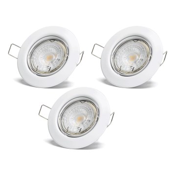 Aigostar - Set da 3 faretti da incasso LED, 1x GU10/4,5 W/230 V, 4000 K, bianco