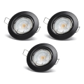 Aigostar - Set da 3 faretti da incasso LED 1x GU10/4,5W/230V 6500K nero