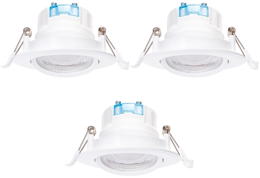 Aigostar - Set da 3 faretti da incasso LED, 5 W, 230 V, 4000 K, Ø 8,5 cm, bianco