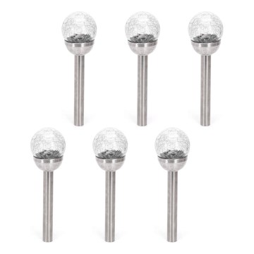 Aigostar - Set da 6 luci solari a LED 2V 6500K IP44 40 mAh, colore argento