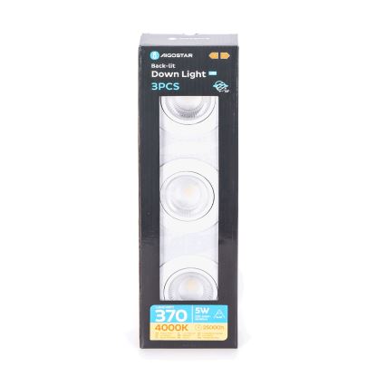 Aigostar - SET di 3 Faretti a Incasso LED/5W/230V 4000K diam. 8,5 cm bianco