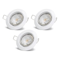 Aigostar - Set di 3 faretti LED da incasso, attacco 1x GU10, 4,5W, 230V, 6500K, bianco