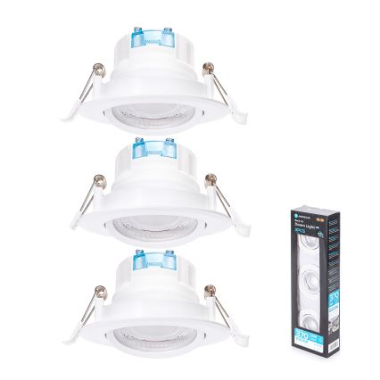 Aigostar - Set di 3 faretti LED incassati LED/5W/230V 6500K diametro 8,5 cm bianco