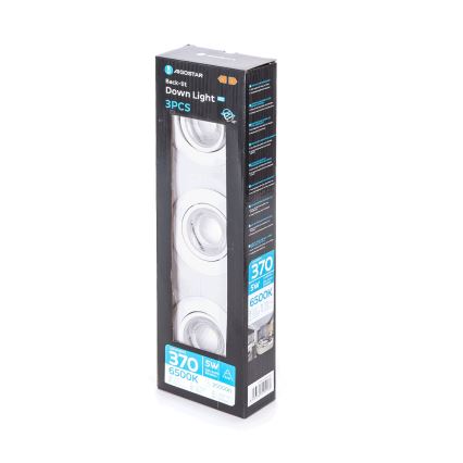 Aigostar - Set di 3 faretti LED incassati LED/5W/230V 6500K diametro 8,5 cm bianco