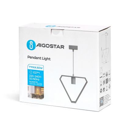 Aigostar - Sospensione 1xE27/60W/230V beige