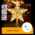 Aigostar - Stella LED per decorazione natalizia, 16 LED, 3xAA, bianco caldo