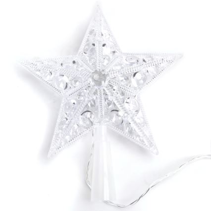 Aigostar - Stella LED per decorazione natalizia, 16 LED, 3xAA, bianco caldo