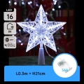 Aigostar - Stella LED per decorazione natalizia, 16 LED, 3xAA, luce bianca fredda