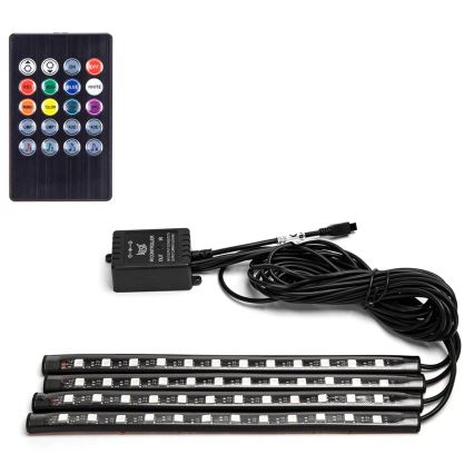 Aigostar - Strisce LED RGB dimmerabili per auto LED/4,5W/5V + telecomando