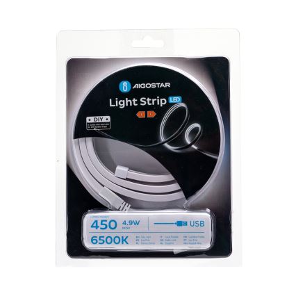 Aigostar - Striscia LED 1m LED/4,9W/5V 6500K IP65