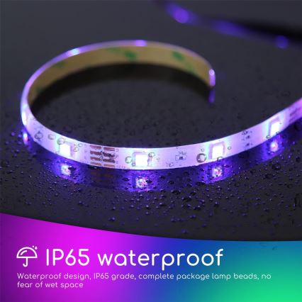 Aigostar - Striscia LED RGB dimmerabile 5 m, 24 W, 12 V/230 V, IP65 + telecomando